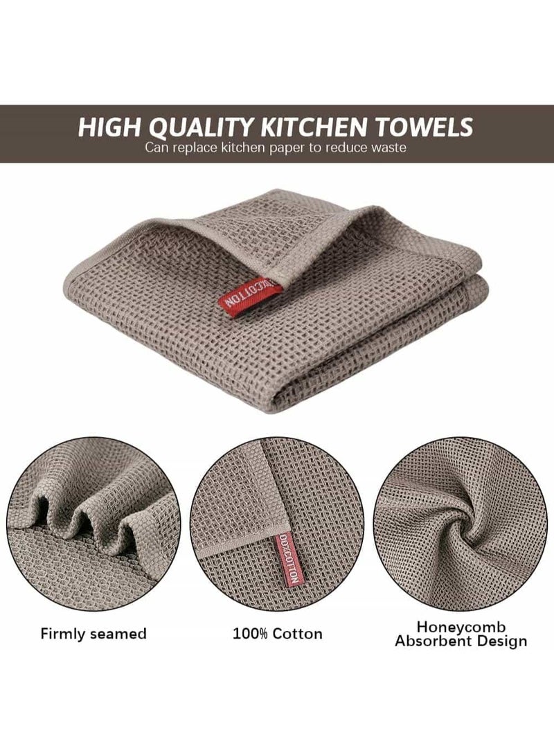 Anmi 6 Pack 100% Cotton Kitchen Dish Cloths, Waffle Weave Kitchen Towels and Dishcloths Sets, Soft and Absorbent Hand Towel Washcloths, 30x30cm(Multicolour) - Image 2